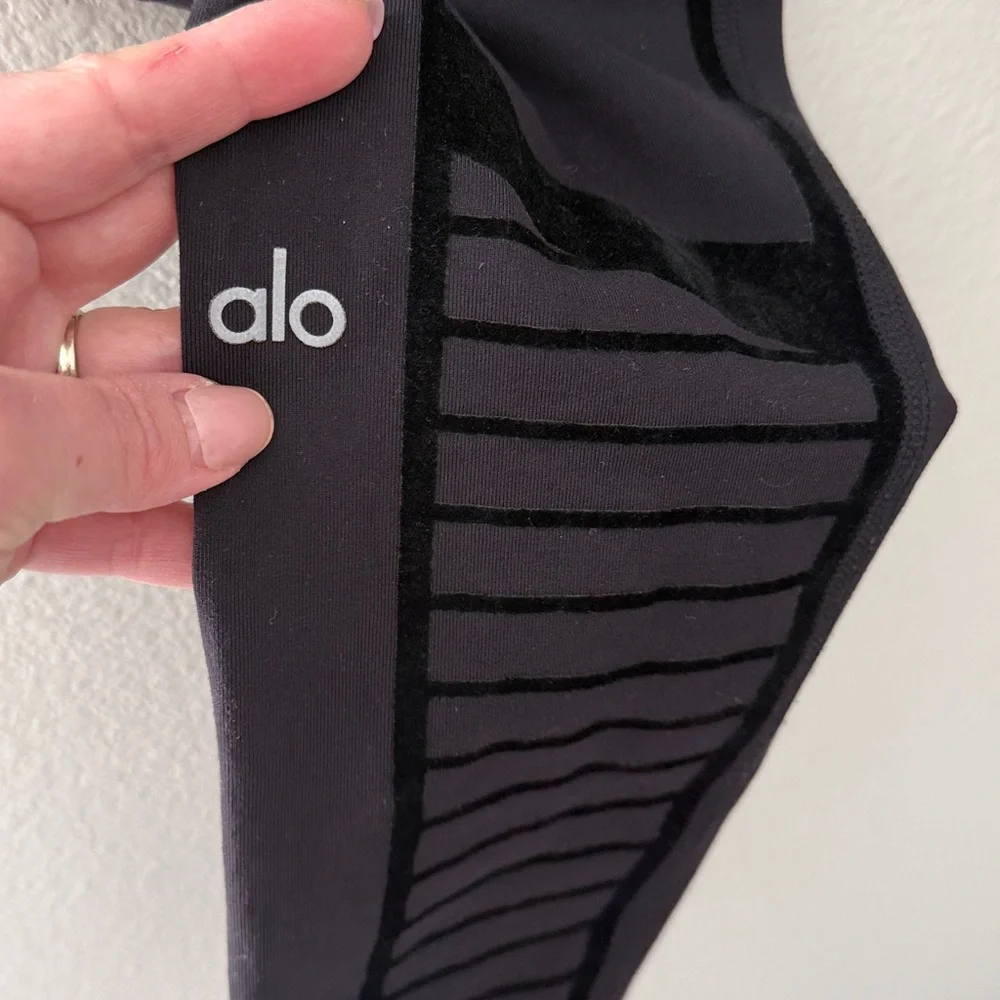 Alo Yoga Flocked High-Waist Moto Leggings Full‎ Length Size Small